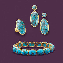 Load image into Gallery viewer, Ross-Simons Mosaic Turquoise Ring in 18kt Gold Over Sterling. Size 6