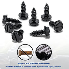 Load image into Gallery viewer, License Plate Screws - Black, 8 Pcs Stainless Steel Fastener Kit, for Securing License Plates Frames or Covers on Cars, Trucks, SUVs (Black)