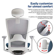 Load image into Gallery viewer, SIDIZ T50 Highly Adjustable Ergonomic Office Chair (TNB500HLDA): Advanced Mechanism for Customization/Extreme Comfort, Headrest, Ventilated Mesh Back, Lumbar Support, 3D Arms, Seat Slide/Slope (Blue)