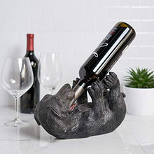 Load image into Gallery viewer, True Lucky Lab Tabletop Wine Bottle Holder Countertop Centerpiece Labrador Kitchen Decor for Dog Lovers Barware Accessory Black