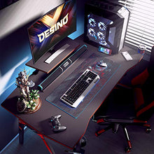 Load image into Gallery viewer, DESINO Gaming Desk 40 inch PC Computer Desk, Home Office Desk Table Gamer Workstation with Cup Holder and Headphone Hook, Black