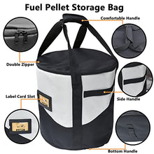 Load image into Gallery viewer, TOHONFOO 20LBs Fuel Pellet Storage Bag - Wood Pellet Container - Smoker Pellet Dispenser - Wood Pellet Storage Bucket - Anti-Shock Foam Layer Reduces Wood Pellets/Charcoal Chipping