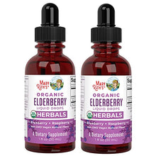Load image into Gallery viewer, Organic Sambucus Black Elderberry Syrup Liquid Drops by MaryRuth's, Immune Support, Vegan, Non-GMO & Gluten Free, 1 Month Supply, Blue/Rasp- 1 Fl Oz (Pack of 2)