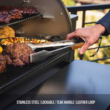 Load image into Gallery viewer, Traeger Pellet Grills BAC530 BBQ Tongs Accessory, Silver with Brown
