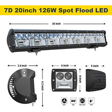 Load image into Gallery viewer, LED Light Bar 20 Inch TURBO SII 7D Lens Spot Flood Combo Offroad Led Bar+3 Inch Combo Led Pod Lights w/Wiring Harness for Trucks ATV UTV SUV Boats