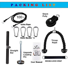 Load image into Gallery viewer, Pulley Cable Machine Men Women Professional Muscle Strength Fitness Equipment Forearm Wrist Roller Training for LAT Pulldowns, Biceps Curl, Triceps Extensions Workout Straight Curved