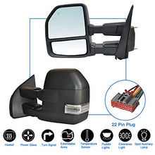 Load image into Gallery viewer, JZSUPER 2020 2019 2018 2017 2016 2015 Towing Mirrors fit for Ford F150 Pickup Truck with Turn Signal Temperature Sensor Puddle Lights Spot Lights Power Heated 22-Pin Plug