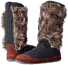 Load image into Gallery viewer, Acorn womens Slouch Boot Slipper, Charcoal Fur, 8-9 US