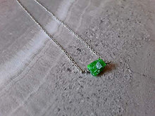 Load image into Gallery viewer, Raw Chrome Diopside Petite Necklace Stainless Steel