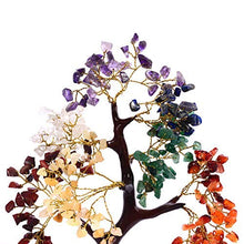 Load image into Gallery viewer, Crocon Seven Chakra Natural Healing Gemstone Crystal Bonsai Fortune Money Tree for Good Luck, Wealth & Prosperity-Home Office Decor Spiritual Gift (with Golden Wire and 300 Beads) Size 10-12 Inches