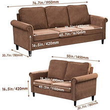 Load image into Gallery viewer, Sofa Set Sectional Sofa for Living Room Modern Sofa Couch and Sofas Contemporary Fabric Loveseat Sofa for Home Furniture 3 Seat Futon