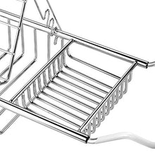 Load image into Gallery viewer, iPEGTOP Stainless Steel Bathtub Caddy Tray - Over Bath Tub Racks Shower Organizer with Extending Sides, Removable Wine Glass Book Holder