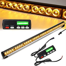 Load image into Gallery viewer, Traffic Advisor Light Bar 36 Inch 16 Flash Modes 32 Led Emergency Strobe Warning Lights Directional Bar Hazard Warning Flashing Safety Light with Led Display Screen Controller(35.5 Inch, Yellow/Amber)