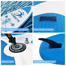 Load image into Gallery viewer, DOBESTS Inflatable Paddle Board Stand-Up Paddleboards 10'6"×33"×6" SUP with Premium Non-Slip Deck, Travel-Backpack Adjustable Paddle, Detachable-Fin, Hand Pump, Safety Leash, Repair Kit Fits (Blue)
