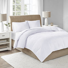 Load image into Gallery viewer, True North by Sleep Philosophy 3M Scotchgard 300TC Quilted Down Comforter 100% Cotton Sateen Cover Downproof, Feather Blend Duvet Insert Modern Luxe All Season Bed Set, King, White Maxi Warm