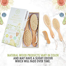 Load image into Gallery viewer, Baby Hair Brush and Comb Set for Newborn - Natural Wooden Hairbrush with Soft Goat Bristles for Cradle Cap - Perfect Scalp Grooming Product for Infant, Toddler, Kids - Baby Registry (Oval, Walnut)