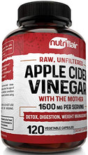 Load image into Gallery viewer, Apple Cider Vinegar Capsules with Mother 1600mg - 120 Vegan ACV Pills - Best Supplement for Healthy Weight Loss, Diet, Keto, Digestion, Detox, Immune - Powerful Cleanser & Appetite Suppressant Non-GMO