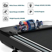 Load image into Gallery viewer, Goplus Under Desk Electric Treadmill, with Touchable LED Display and Wireless Remote Control, Built-in 3 Workout Modes and 12 Programs, Walking Jogging Machine for Home/Office