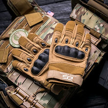 Load image into Gallery viewer, Glove Station The Combat Tactical Rubber Knuckle Gloves for Men Outdoor Sports Training Shooting Hunting Motorcycling, Green, Size Medium, 1 Pair