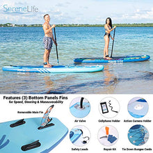 Load image into Gallery viewer, SereneLife Inflatable Stand Up Paddle Board (6 Inches Thick) with Premium SUP Accessories & Carry Bag | Wide Stance, Bottom Fin for Paddling, Surf Control, Non-Slip Deck | Youth & Adult Standing Boat