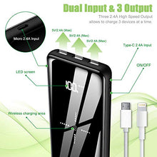 Load image into Gallery viewer, Wireless Portable Charger Power Bank 25000mAh - High Capacity with LCD Digital Display,3 USB Output & Dual Input External Battery Pack Compatible with Smart Phones,Android Phone,Tablet and More