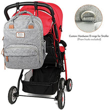 Load image into Gallery viewer, Diaper Bag Backpack, RUVALINO Multifunction Travel Back Pack Maternity Baby Changing Bags, Large Capacity, Waterproof and Stylish, Gray