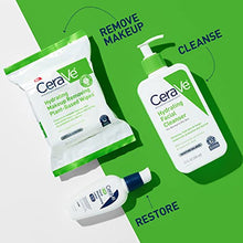 Load image into Gallery viewer, CeraVe Hydrating Facial Cleansing Makeup Remover Wipes| Plant Based Face Wipes| Biodegradable in Home Compost| Face Wash Cloth| Suitable for Sensitive Skin| Fragrance-free Non-comedogenic| 25 Count