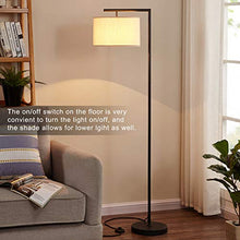 Load image into Gallery viewer, LED Modern Floor Lamp, Anbomo Standing Accent Light,Tall Pole Lamp with Hanging Drum Shade for Living Room, Bedrooms, Office