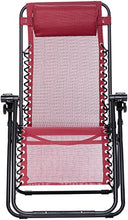 Load image into Gallery viewer, AmazonBasics Outdoor Zero Gravity Lounge Folding Chair, Burgundy