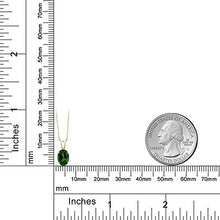 Load image into Gallery viewer, Gem Stone King 0.80 Ct Oval Green Chrome Diopside 14K Yellow Gold Pendant With Chain