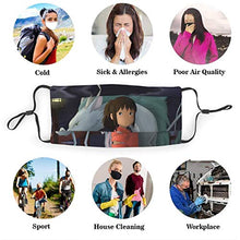 Load image into Gallery viewer, Vigikod Spirited Away Face Cover for Kids Child Youth Reusable Mouth Dust Cover Adjustable with 5 Layers Activated Carbon Filter Cute Anime Bandanas Neck Gaiter 5 PCS