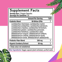 Load image into Gallery viewer, Doctor's Recipes Women’s Probiotic, 60 Caps 50 Billion CFU 16 Strains, with Organic Prebiotics Cranberry, Digestive Immune Vaginal & Urinary Health, Shelf Stable, Delayed Release, No Soy Gluten Dairy