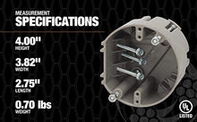 Load image into Gallery viewer, Madison Electric Products MSBFAN Fan Support 50/ lb, Maximum with Depth Adjustable, Gray