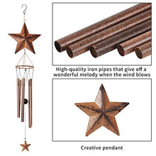 Load image into Gallery viewer, Epartswide Wind Chimes,Star Wind Chimes for Outside with 5 Hollow Aluminum Tubes, Rustic Wind Chime Hanging Decor for Garden Patio Yard