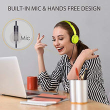 Load image into Gallery viewer, Avantree Superb Sound Wired On Ear Headphones with Microphone, 1.5M / 4.9FT Long Cord with Mic for Adults, Students, Kids, Comfortable Headset for PC Computer, Laptop, Tablet, Phone - 026 Yellow Green