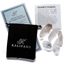 Load image into Gallery viewer, KALIFANO Quartz Points Bundle (500+ Carats) - Bulk High Energy Raw Lemurian Reiki Cuarzo Crystal Used for Clarity and Purpose - Information Card Included (Family Owned & Operated)