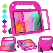 Load image into Gallery viewer, BMOUO for Samsung Galaxy Tab A 8.0 Case 2019 SM-T290/T295, Tab A 8.0 2019 Case with Screen Protector, Shockproof Light Weight Handle Stand Galaxy Tab A 8.0 inch 2019 Kids Case Without S Pen - Rose