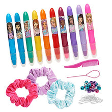 Load image into Gallery viewer, Just Play Barbie Deluxe Hair Chalk Salon Set, 75-Piece Hair Accessories Set for Girls, Includes Scrunchies, Hair Beads and Tool, Amazon Exclusive
