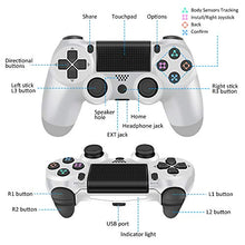 Load image into Gallery viewer, Wireless Controller for PS4, YCCTEAM Game Controller for Playstation 4/Pro/Slim, Gamepad Joystick Remote with Dual Vibration/6-axis Gyro Sensor/Audio Jack, 1000mAh Battery (Glacier White)