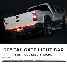 Load image into Gallery viewer, LEDGlow 60" Red Tailgate LED Light Bar for Full Size Trucks - Brake, Running, Turn Signals & Hazard Lights - White Reverse Lights - Waterproof - Heavy-Duty Design - Plug & Play Flat 4 Pin Connector