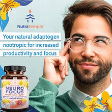 Load image into Gallery viewer, Nutratemple Neuro Focus Nootropic and DIM Complex for Brain Health, Memory, Clarity, Focus, Stress Relief, Anxiety, Estrogen Metabolism, Hormonal Balance, 2 Pack Bundle