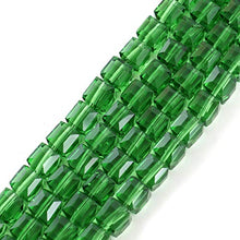 Load image into Gallery viewer, 5 Strands Czech Cube Crystal Glass Loose Beads 8mm Peridot Green (~475-500pcs) for Jewelry Craft Making Supplies CCC816