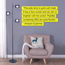 Load image into Gallery viewer, Brightech Tree Spotlight LED Floor Lamp - Very Bright Reading, Craft and Makeup 3 Light Standing Pole - Modern Dimmable & Adjustable Panels, Minimal Space Use - Black