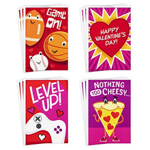 Load image into Gallery viewer, Hallmark Assorted Mini Valentines Day Cards for Kids, 12 Cards with Envelopes—2.25" x 3.5" (Sports, Pizza, Video Games) 699VFE1034