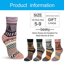 Load image into Gallery viewer, Women Winter Socks 5 Pairs Cotton Thick Knit Vintage Soft Cozy Casual Fuzzy Crew Socks Gifts