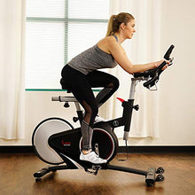 Load image into Gallery viewer, Sunny Health & Fitness Magnetic Rear Belt Drive Indoor Cycling Bike with RPM Cadence Sensor - SF-B1709, Black