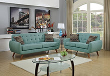 Load image into Gallery viewer, Major-Q Pxf6914 Modern Tufted Laguna Green Finish 2-Pcs Set with Love Seat and Sofa