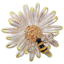 Load image into Gallery viewer, Szxc Daisy Flower Honey Bee Brooch Pin Enamel Crystal Jewelry For Her Women