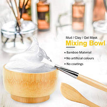 Load image into Gallery viewer, Tiferr DIY Face Mask Bowl and Brush Set, 7 in 1 Bamboo Facial Mask Tool kits - Mask Bowl,Spatula,Brush,Spoon, Facial Sponge, Silicone Brush (light yellow)