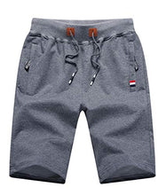 Load image into Gallery viewer, Sitmptol and Tall Teen Boys Cotton 8" Casual Lounge Fleece Shorts Pockets Jogger Athletic Gym Sweat Shorts Size 10 Dark Grey